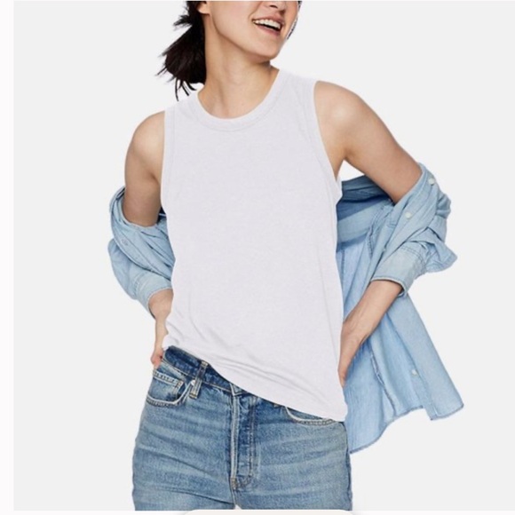 J. Crew knot back tank top vintage cotton in white - Picture 2 of 4